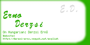 erno derzsi business card