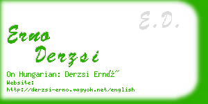 erno derzsi business card